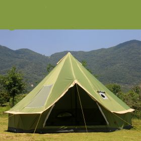 Yurt Tent Outdoor Camping Pyramid Chimney Sunscreen (Color: green)