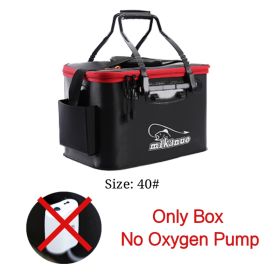 EVA Portable Fishing Bag Folding Thicken Live Fishing Box Tank Bucket Camping Fishing Tackle Fishbox Storage Bag (Option: Black-40cm)