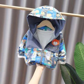 Boys And Girls Korean Style Trendy Small And Medium Children's Jackets Baby Autumn Clothes (Option: Blue-80cm)