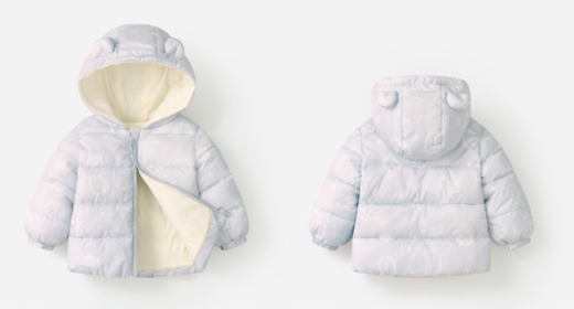 Off-season New Autumn And Winter Children's Light Hooded BabyCotton Jacket (Option: Light Grey-90cm)