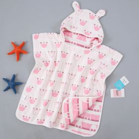 Children's Bath Towel Cape With Cap Pure Cotton Gauze (Option: 8style-One size)