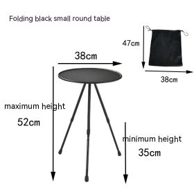 Outdoor Camping Folding Aluminum Alloy Tripod Table (Option: Black Drawstring Bag)