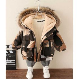 Boy Foreign-style Baby Winter Camouflage Padded Jacket (Option: Orange-140yards)