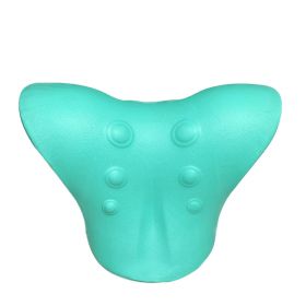 Neck And Shoulder Relaxer; Cervical Traction Device For TMJ Pain Relief And Cervical Spine Alignment; Chiropractic Pillow Neck Stretch (Color: green)